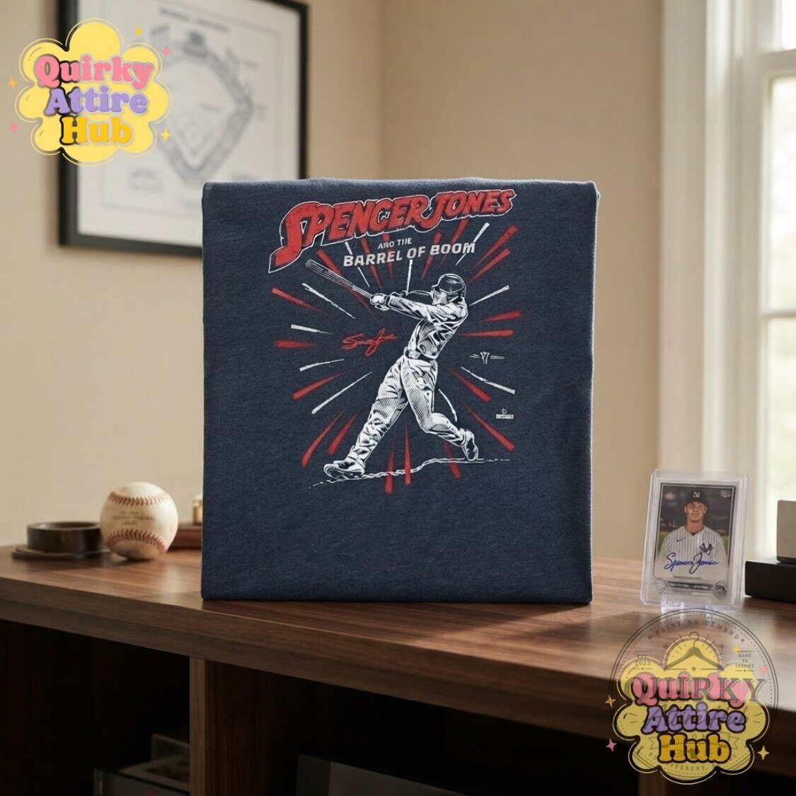 Spencer Jones and the Barrel of Boom T-Shirt Midnight Navy Baseball Graphic Tee 20 Spencer Jones and the Barrel of Boom T-Shirt Midnight Navy Baseball Graphic Tee