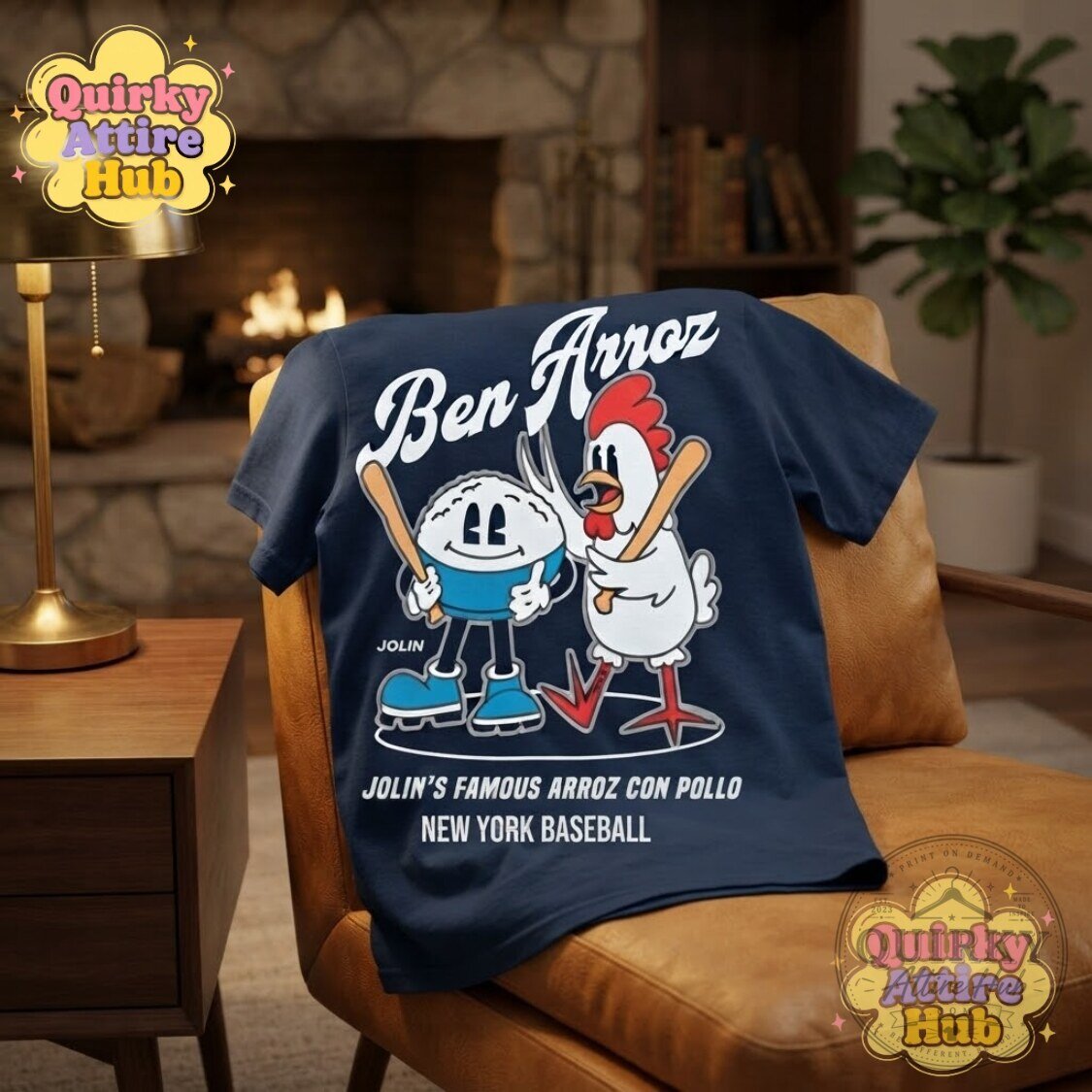 Ben Arroz Jolin’s Famous Arroz con Pollo T-Shirt New York Baseball Graphic Tee 13 Ben Arroz Jolin’s Famous Arroz con Pollo T-Shirt New York Baseball Graphic Tee