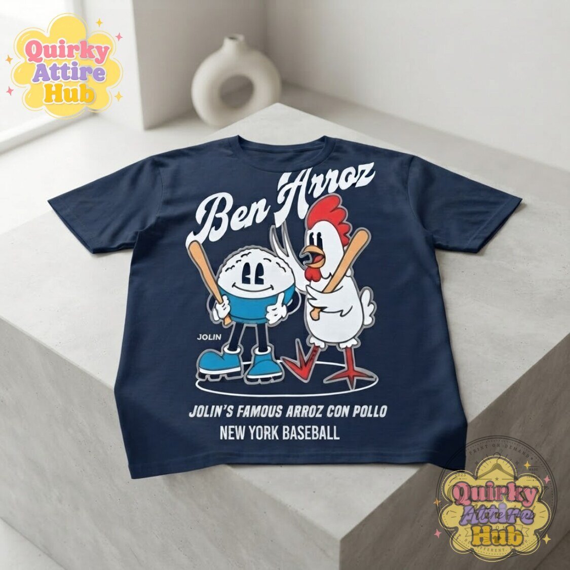 Ben Arroz Jolin’s Famous Arroz con Pollo T-Shirt New York Baseball Graphic Tee 19 Ben Arroz Jolin’s Famous Arroz con Pollo T-Shirt New York Baseball Graphic Tee
