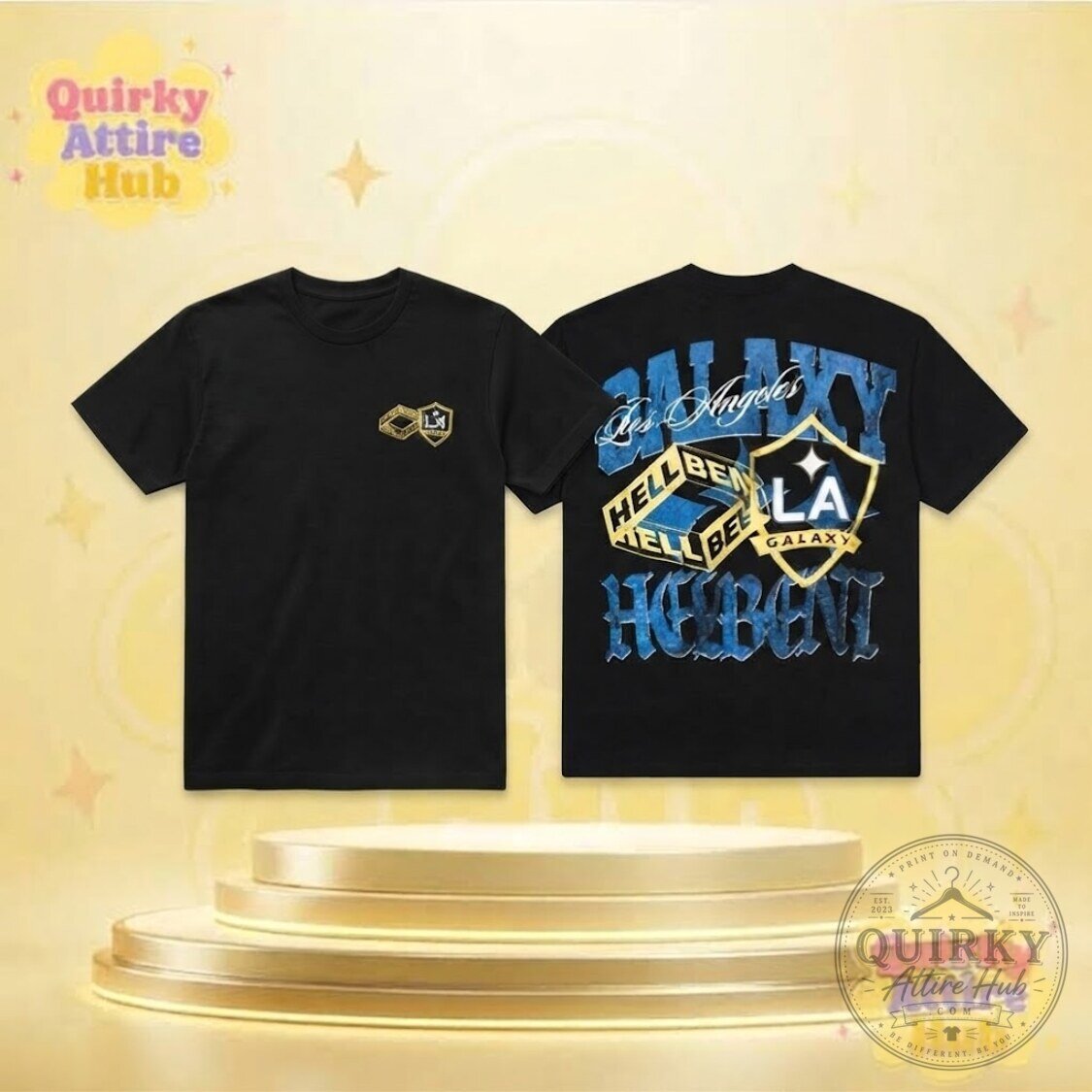 LA Galaxy x Hellbent Soccer T-Shirt Black Graphic Tee