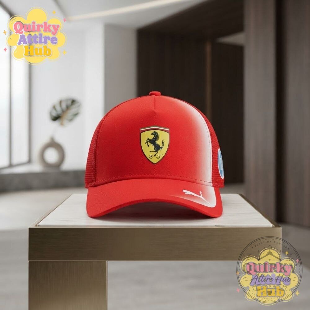 Lewis Hamilton PUMA Ferrari 2026 Trucker Cap Red Team Hat 12 Lewis Hamilton PUMA Ferrari 2026 Trucker Cap Red Team Hat