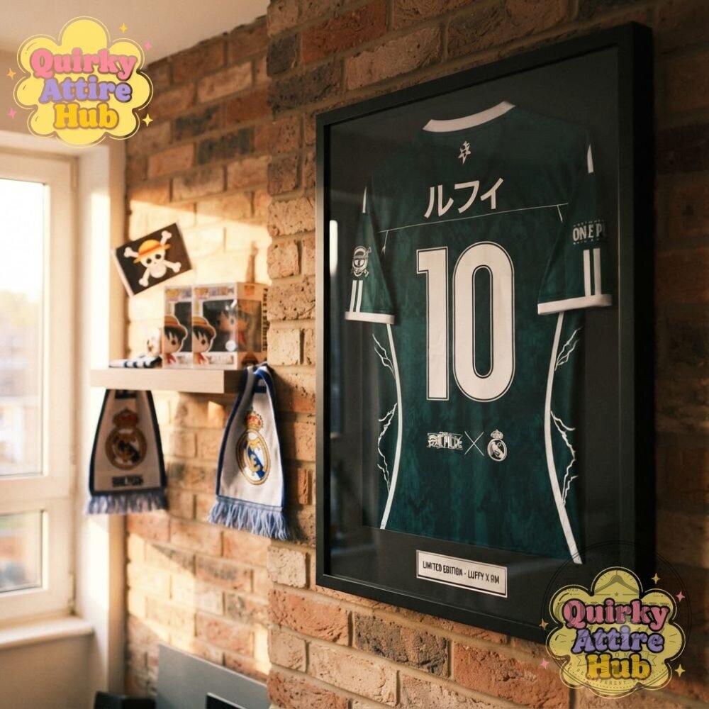 Real Madrid x One Piece Luffy Skull Green Soccer Jersey 26 Real Madrid x One Piece Luffy Skull Green Soccer Jersey