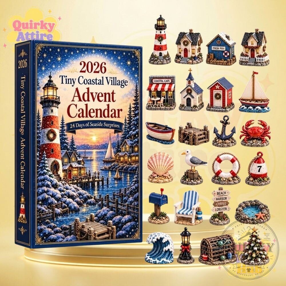 Tiny Coastal Village Advent Calendar 2026 Christmas Miniature Village Countdown