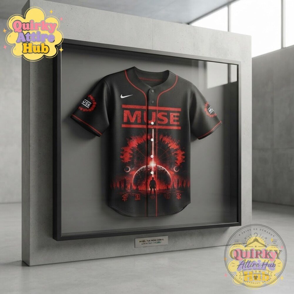 Muse The Wow Signal Europa Tour 2026 Baseball Jersey Black & Red 14 Muse The Wow Signal Europa Tour 2026 Baseball Jersey Black & Red