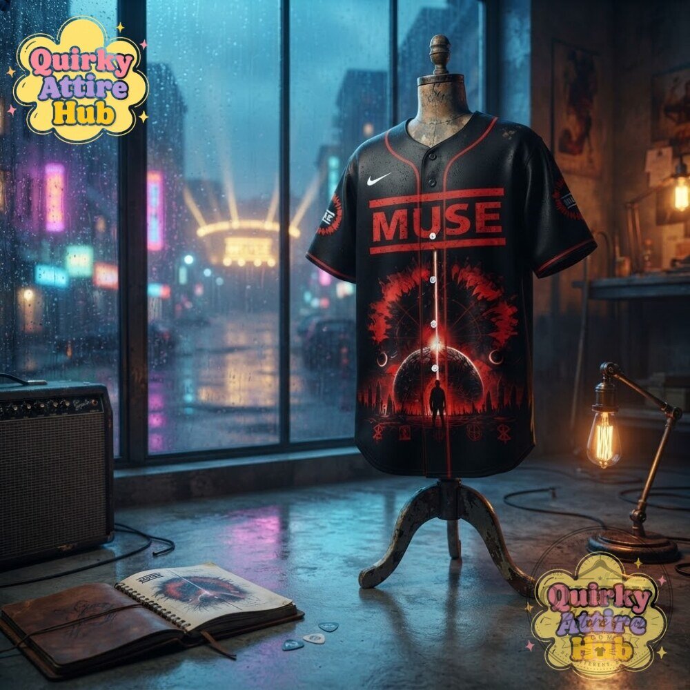 Muse The Wow Signal Europa Tour 2026 Baseball Jersey Black & Red 18 Muse The Wow Signal Europa Tour 2026 Baseball Jersey Black & Red