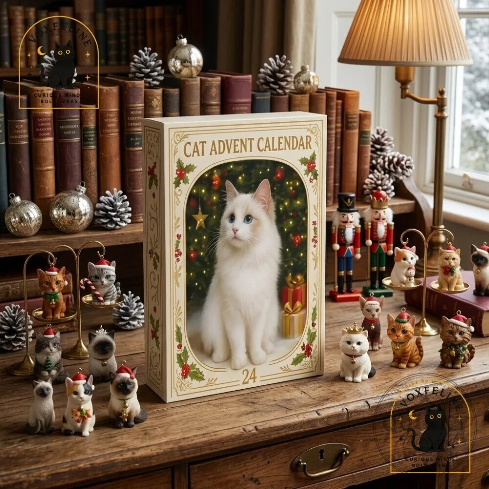 Christmas Cat 24-Day Advent Calendar Miniature Cat Breed Ornaments 14 Christmas Cat 24-Day Advent Calendar Miniature Cat Breed Ornaments