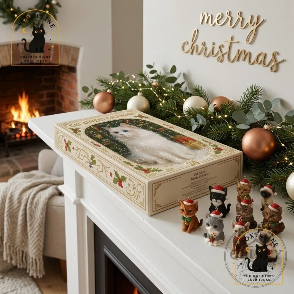 Christmas Cat 24-Day Advent Calendar Miniature Cat Breed Ornaments 15 Christmas Cat 24-Day Advent Calendar Miniature Cat Breed Ornaments