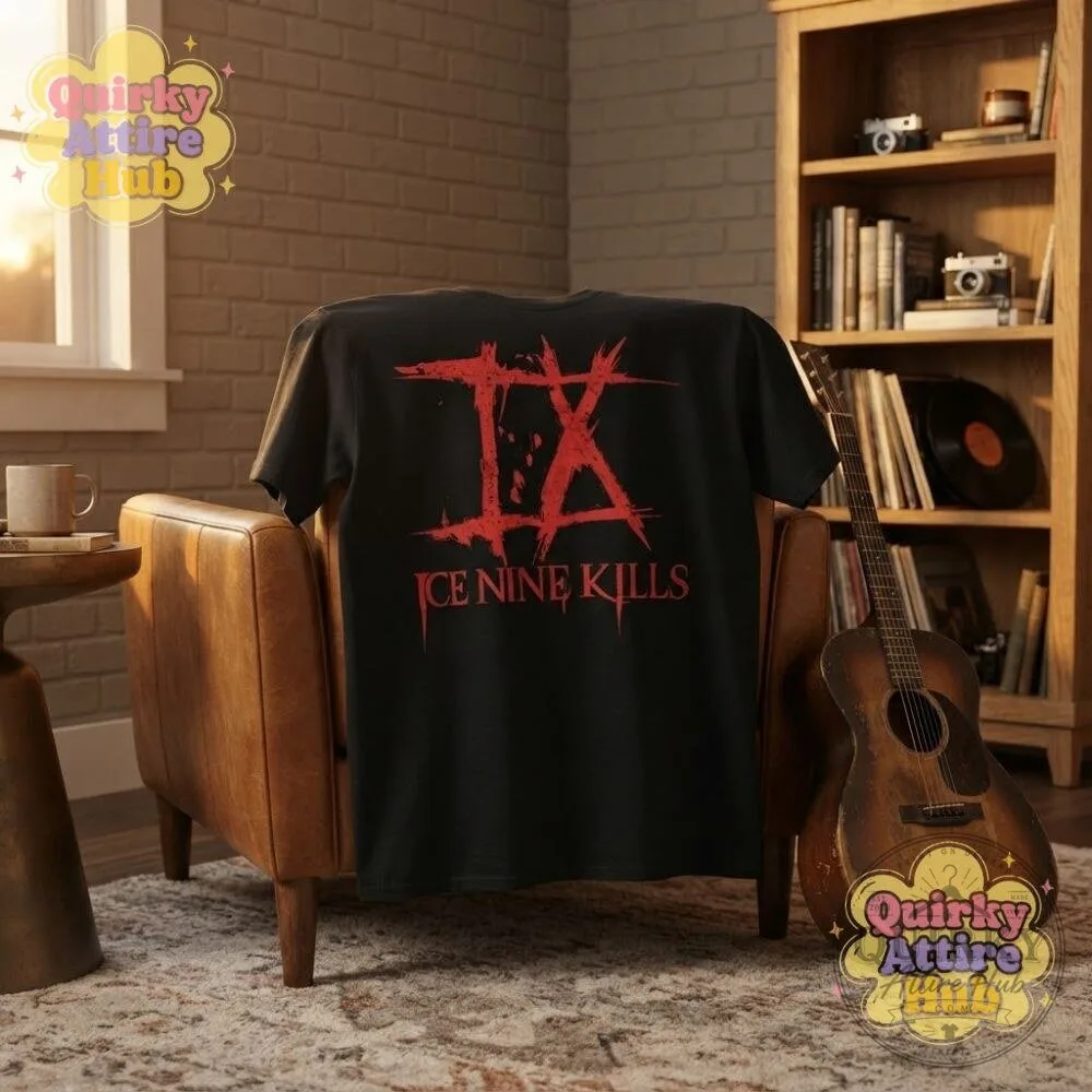 Drake Ice Nine Kills IX Logo T-Shirt Black Distressed Graphic Tee 18 Drake Ice Nine Kills IX Logo T-Shirt Black Distressed Graphic Tee