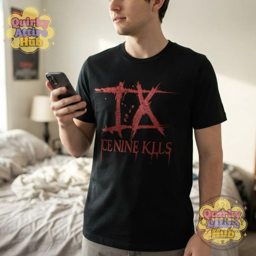 Drake Ice Nine Kills IX Logo T-Shirt Black Distressed Graphic Tee 20 Drake Ice Nine Kills IX Logo T-Shirt Black Distressed Graphic Tee