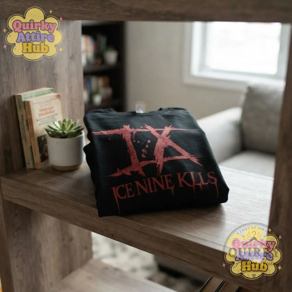 Drake Ice Nine Kills IX Logo T-Shirt Black Distressed Graphic Tee 21 Drake Ice Nine Kills IX Logo T-Shirt Black Distressed Graphic Tee