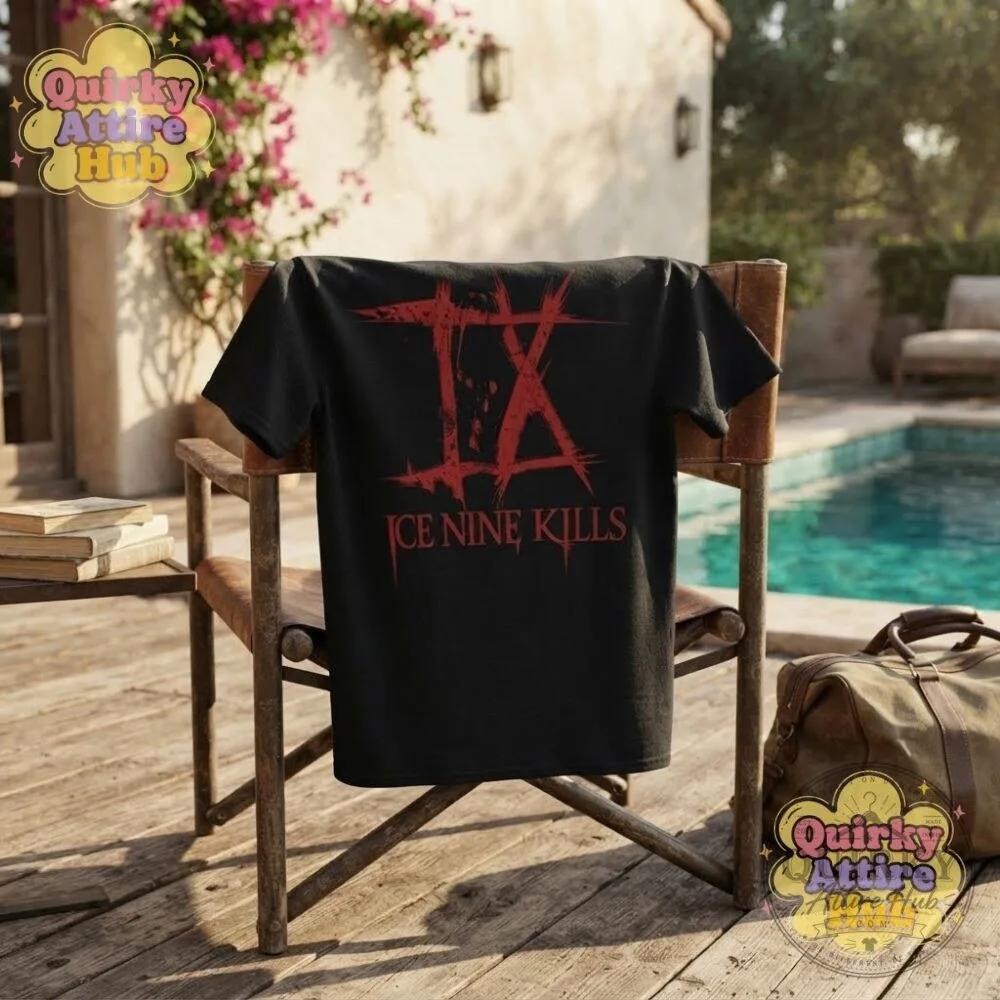 Drake Ice Nine Kills IX Logo T-Shirt Black Distressed Graphic Tee 24 Drake Ice Nine Kills IX Logo T-Shirt Black Distressed Graphic Tee