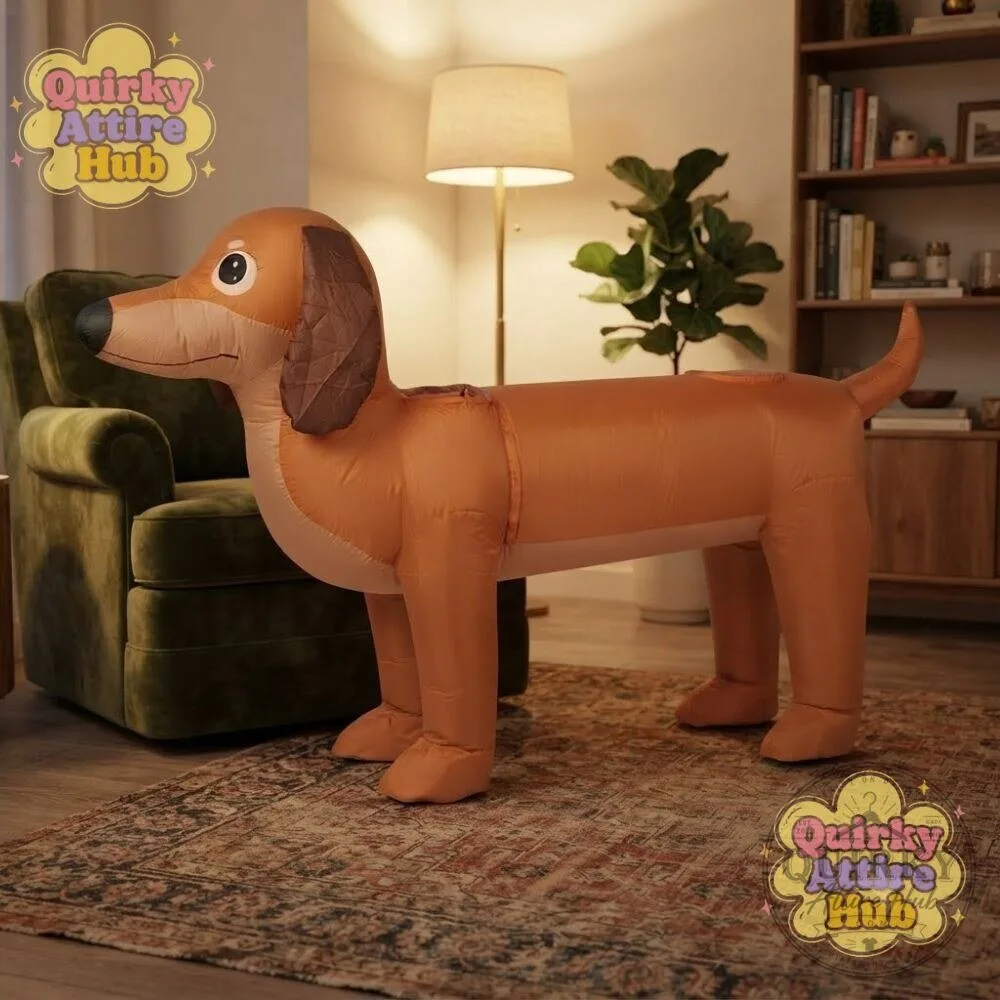 Inflatable Dachshund Costume for Couples Funny Halloween Duo Costume 15 Inflatable Dachshund Costume for Couples Funny Halloween Duo Costume