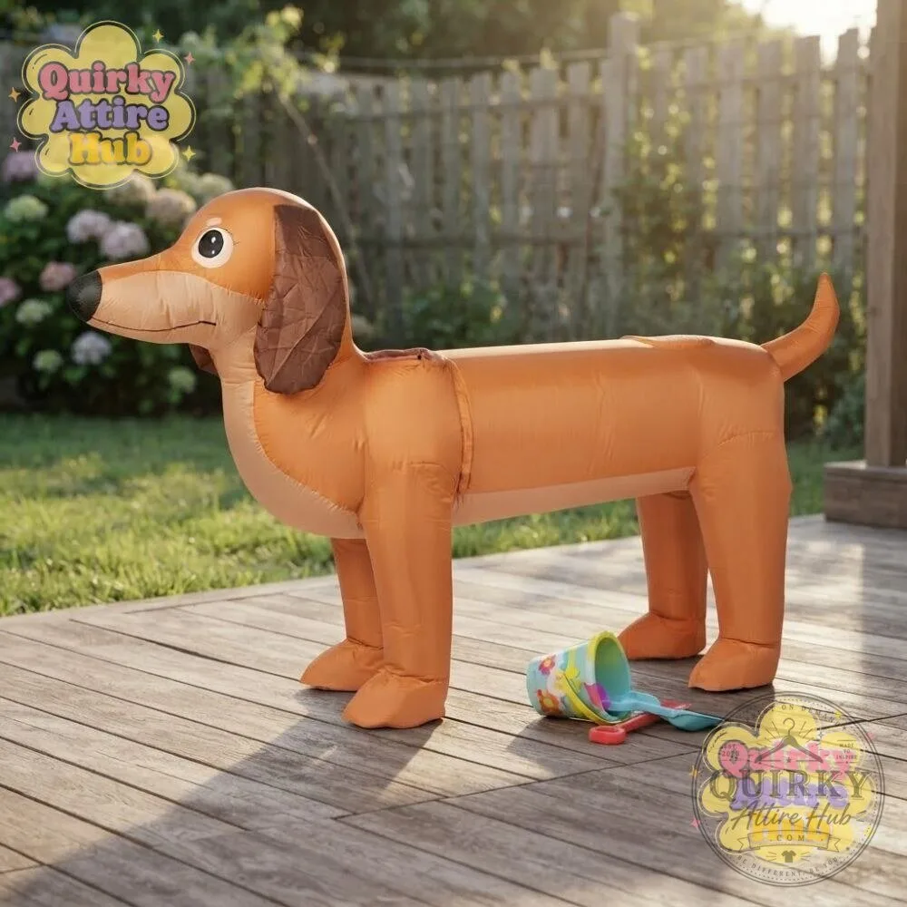Inflatable Dachshund Costume for Couples Funny Halloween Duo Costume 17 Inflatable Dachshund Costume for Couples Funny Halloween Duo Costume