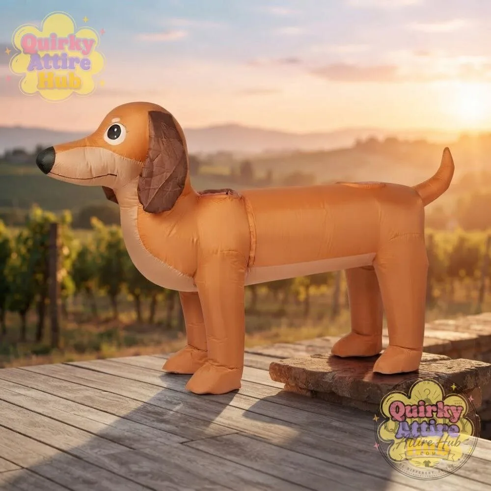 Inflatable Dachshund Costume for Couples Funny Halloween Duo Costume 18 Inflatable Dachshund Costume for Couples Funny Halloween Duo Costume